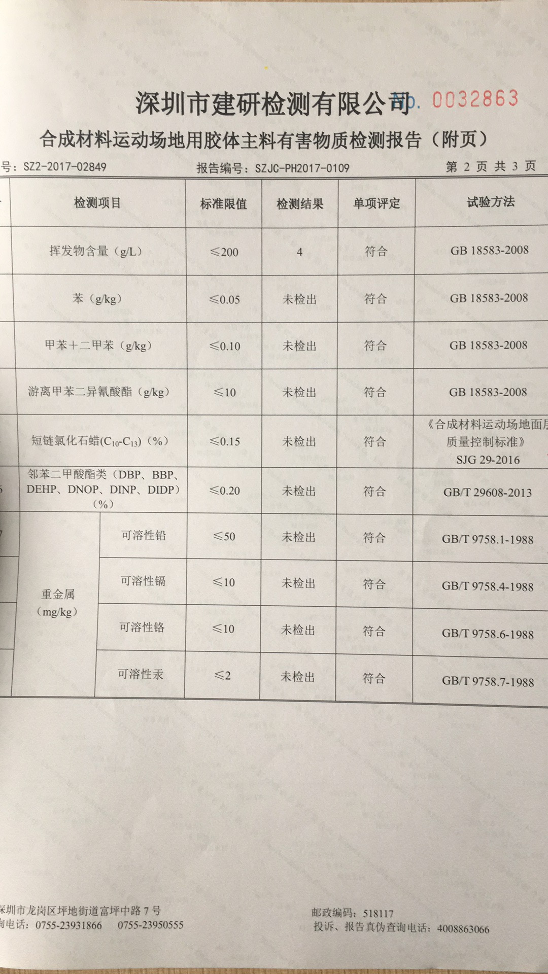 检验检测报告